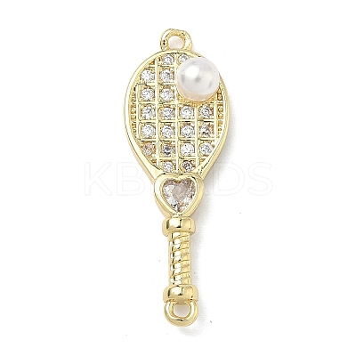 Brass Micro Pave Clear Cubic Zirconia Pendants KK-I476-10G-1