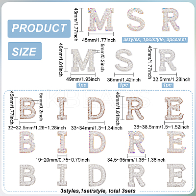 5 Sets 5 Styles Plastic Pearl Rhinestone and Non-woven Fabric Cloth Patches DIY-FG0005-46-1