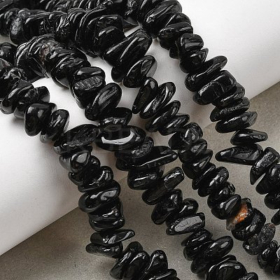 Natural Black Tourmaline Beads Strands G-A285-A07-01-1