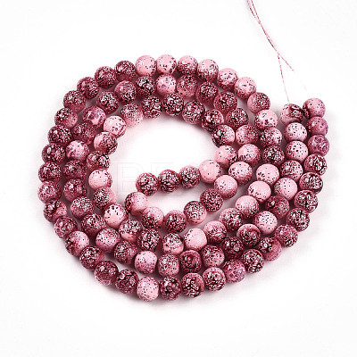 Transparent Baking Paint Glass Beads Strands DGLA-N009-8mm-03-1