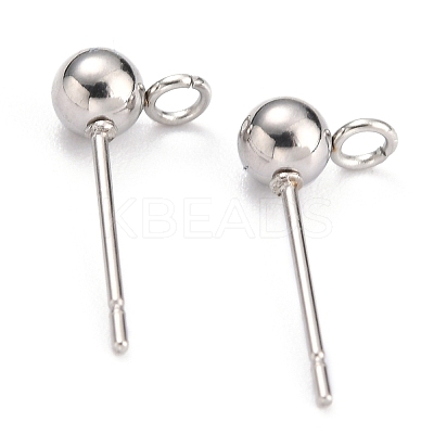 Non-Tarnish 304 Stainless Steel Ball Post Stud Earring Findings LS-X-STAS-Z035-02P-F-1