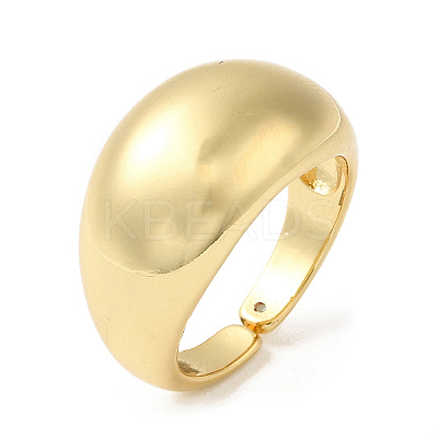 Rack Plating Brass Blank Dome Open Cuff Rings X-RJEW-E290-02G-1