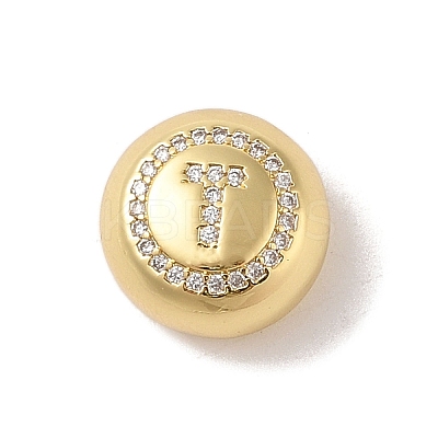 Rack Plating Brass & Cubic Zirconia Pendants KK-Z047-07G-T-RS-1