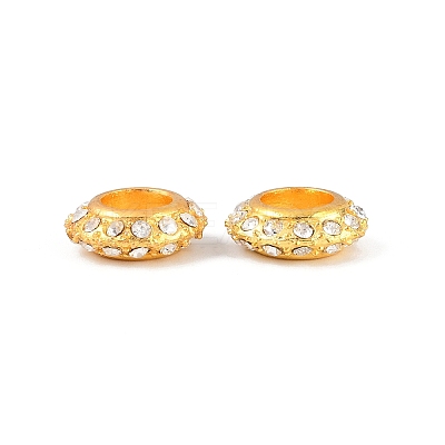 Big Hole Zinc Alloy Pave Grade A Crystal Rhinestone Rondelle Beads LS-ALRI-O007-G01-1