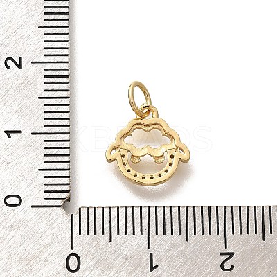 Rack Plating Brass Micro Pave Cubic Zirconia Pendants KK-H508-28G-06-1