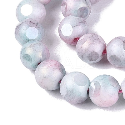 Ombre Effect Dyed Electroplate Opaque Glass Beads Strands EGLA-Q130-01A-20-1