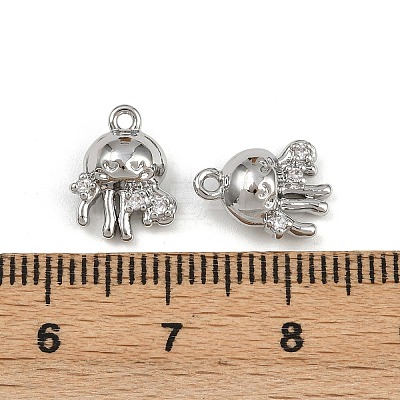 Brass Micro Pave Cubic Zirconia Pendants KK-K407-17P-1
