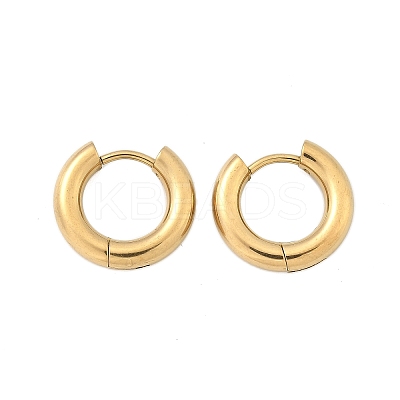 Ion Plating(IP) 304 Stainless Steel Hoop Earrings X-EJEW-F111-14mm-G-1