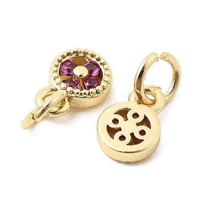 Brass Micro Pave Cubic Zirconia Pendants KK-Z147-01G-1