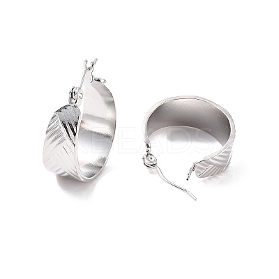 Non-Tarnish 304 Stainless Steel Thick Hoop Earrings for Women LS-EJEW-P198-04P-1