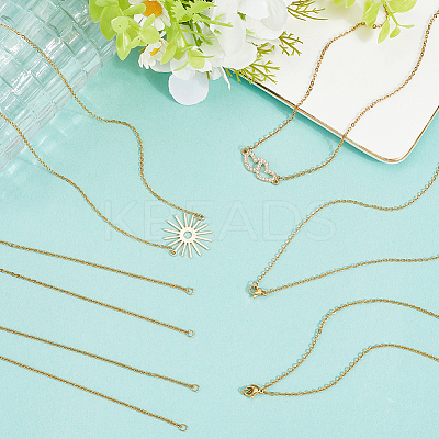 12Pcs 4 Styles 304 Stainless Steel Cable Chain Necklace Making STAS-SC0010-23G-1