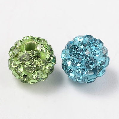 Grade A Rhinestone Pave Disco Ball Beads RB-Q100-M-1