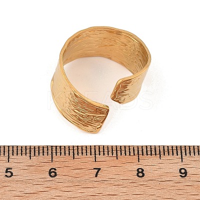 304 Stainless Steel Open Cuff Ring for Women RJEW-M049-01G-03-1
