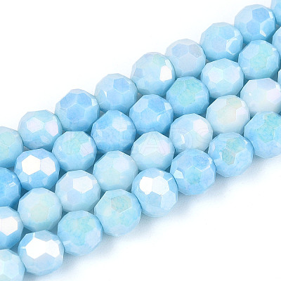 Anti-Tarnish Electroplate Glass Beads Strands EGLA-T021-6mm-15-01-1