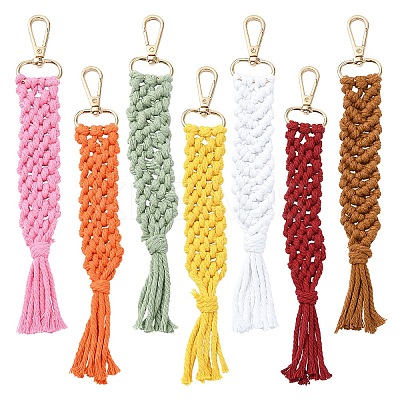 Hand-woven Cotton Pendant Decoration HJEW-YW00039-01-1