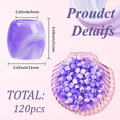 120Pcs ABS Plastic Imitation Pearl European Beads FIND-SC0019-25-1