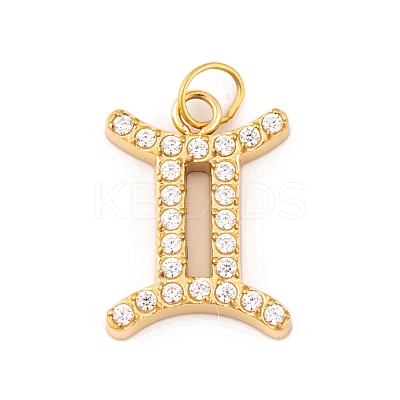 316 Stainless Steel Micro Pave Cubic Zirconia Pendants LS-STAS-K284-01I-G-1