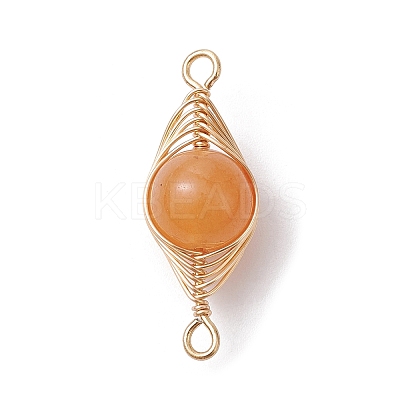 7Pcs 7 Styles Natural & Synthetic Mixed Gemstone Copper Wire Wrapped Connector Charms PALLOY-JF02517-01-1