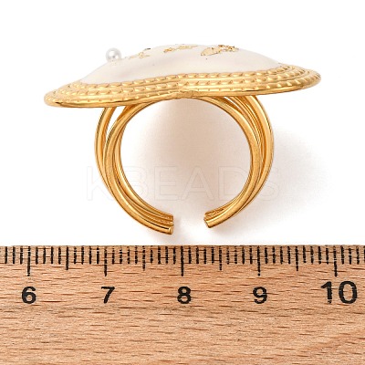 304 Stainless Steel Adjustable Cuff Rings for Women RJEW-S632-01G-1