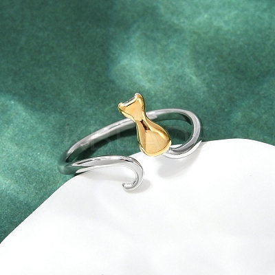 304 Stainless Steel Cuff Rings RJEW-P153-04G-1