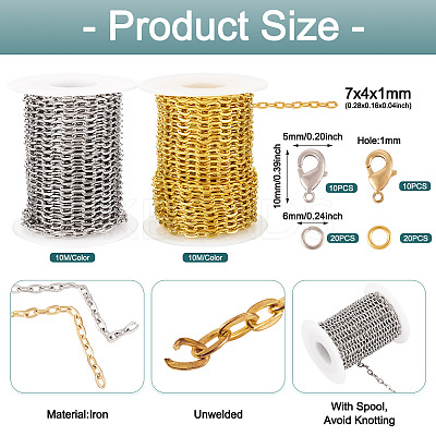 DIY Iron Cable Chains Necklaces/Bracelets Making Kits DIY-TA0011-77-1