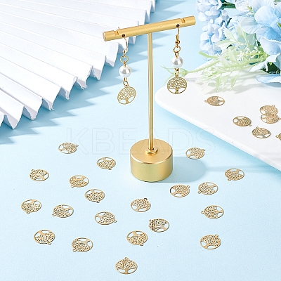 60Pcs Rack Plating 201 Stainless Steel Filigree Pendants STAS-DC0012-59-1