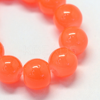 Baking Paint Imitation Jade Glass Round Bead Strands X-DGLA-Q021-6mm-32-1