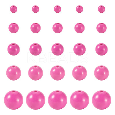 100Pcs 5 Styles Opaque Acrylic Beads MACR-TADJ0001-12C-1