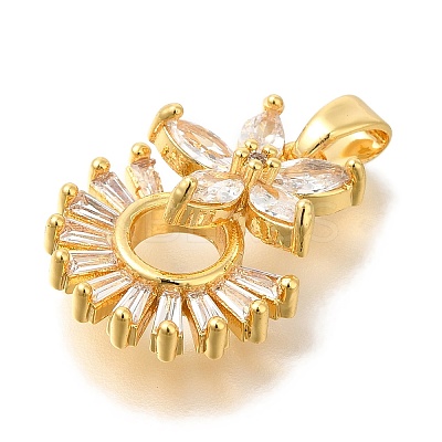 Brass Micro Pave Cubic Zirconia Pendants KK-B122-01B-G-1