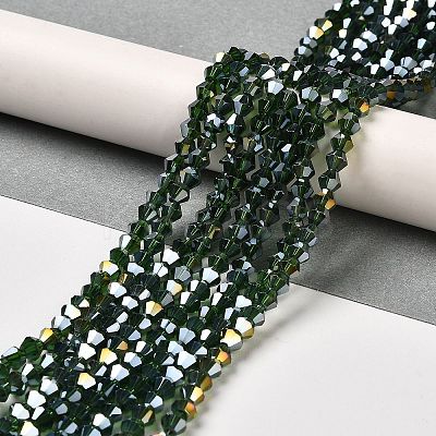 Transparent Electroplate Glass Beads Strands GLAA-F029-4mm-A25-1