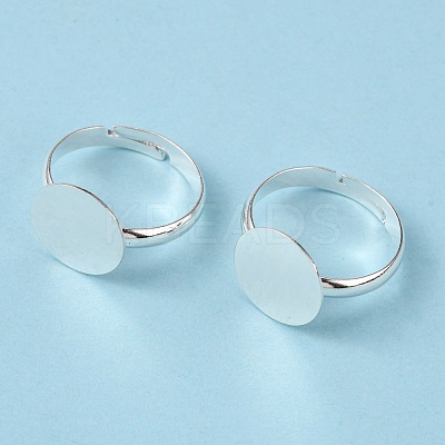 Brass Pad Ring Bases KK-EC022-12mm-S-RS-1