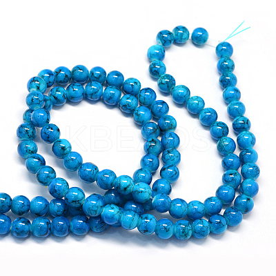 Baking Paint Glass Round Bead Strands DGLA-Q019-8mm-48-1