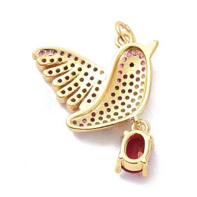 Real 18K Gold Plated Brass Micro Pave Cubic Zirconia Pendants KK-D004-27G-1