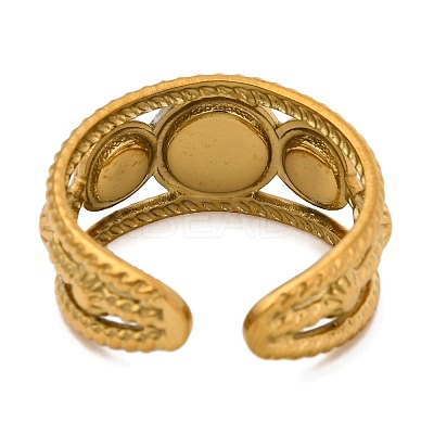 Round Natural Mixed Stone Finger Rings RJEW-Q822-31G-1