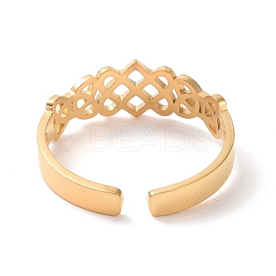 304 Stainless Steel Sailor's Knot Open Cuff Ring LS-RJEW-P037-04G-1