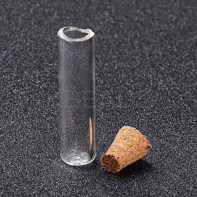 Tube Glass Cork Bottles Ornament AJEW-O032-04I-1