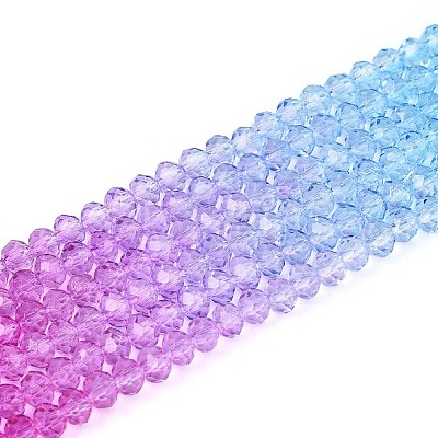 Transparent Gradient Color Glass Beads Strand GLAA-TAC0022-05S-01-1