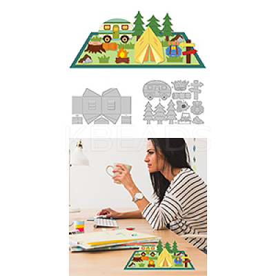 Camping Theme Carbon Steel Cutting Dies Stencils DIY-WH0309-2326-1