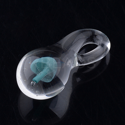 Handmade Lampwork Glass Pendants X-LAMP-Q028-12B-1