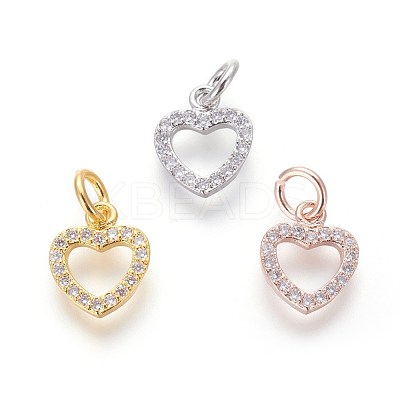 Brass Micro Pave Cubic Zirconia Charms ZIRC-J021-03-RS-1