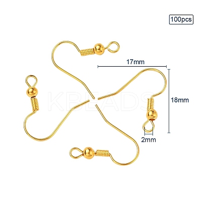 Brass Earring Hooks KK-YW0001-28G-1