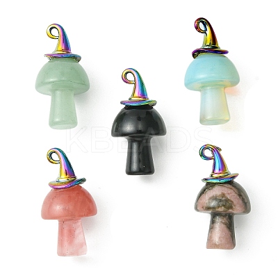 Mixed Gemstone Pendants PALLOY-JF02184-1