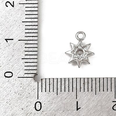 Brass Pave Clear Cubic Zirconia Pendants KK-L238-12P-1