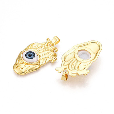 Brass Resin Pendants KK-T070-98-1