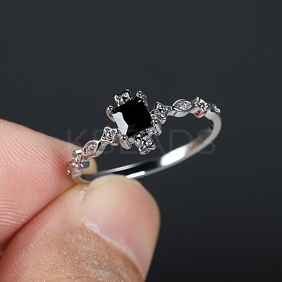 Brass Micro Pave Cubic Zirconia Finger Rings FS-WG8C77A-02-1