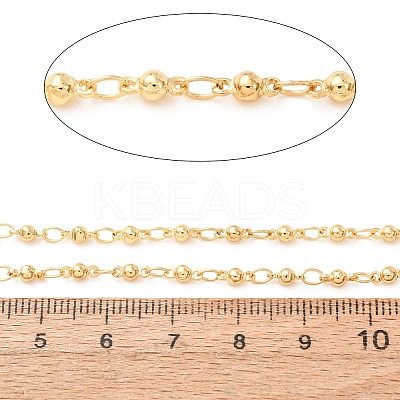 Brass Oval and Round Link Chain KK-CBA3297-10G-1