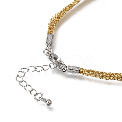 3.5MM Polyester Metallic Cord Braided Cord Necklace Making FB-CBAA152-01P-08-1