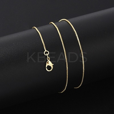 Brass Box Chain Necklaces for Women NJEW-D302-42G-1