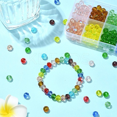 300Pcs 10 Colors Glass Beads Strands EGLA-YW0003-84-1