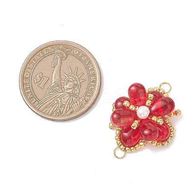 Glass & Seed Beads Links Connector Charms PALLOY-MZ01183-01-1